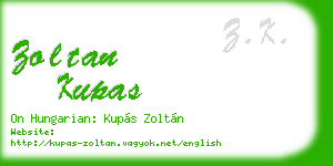 zoltan kupas business card